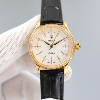 ROLEX Cellini Replica with Gold Case 9015 Automatic Movement 32*8.5MM Classical Lady Watch